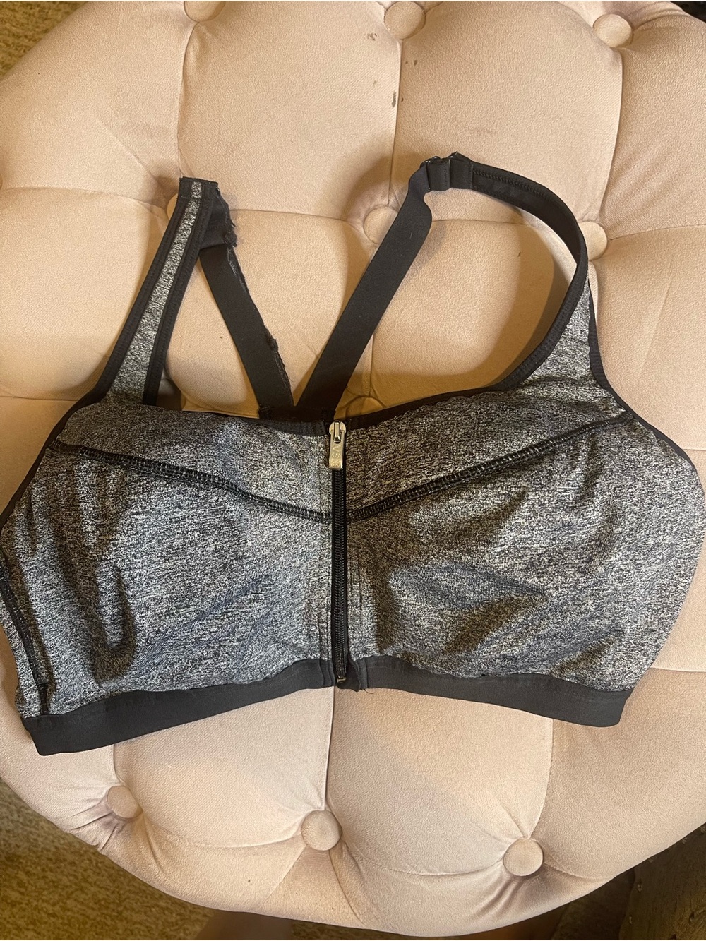 Victoria's Secret Gray Front-Zip Sports Bra